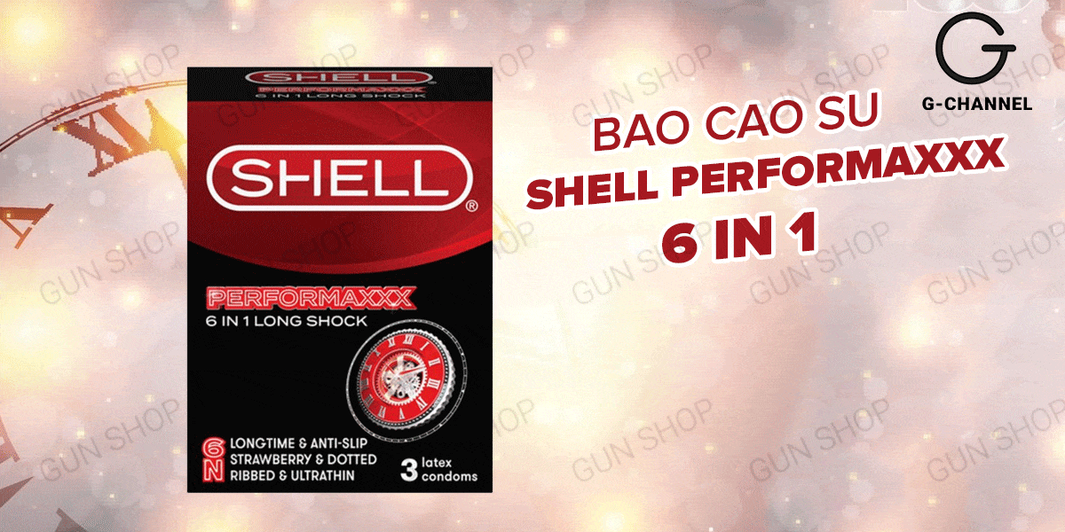 Bao cao su Shell Performax 6 in 1 kéo dài thời gian yêu Bao cao su Shell Performax 6 in 1 kéo dài thời gian yêu