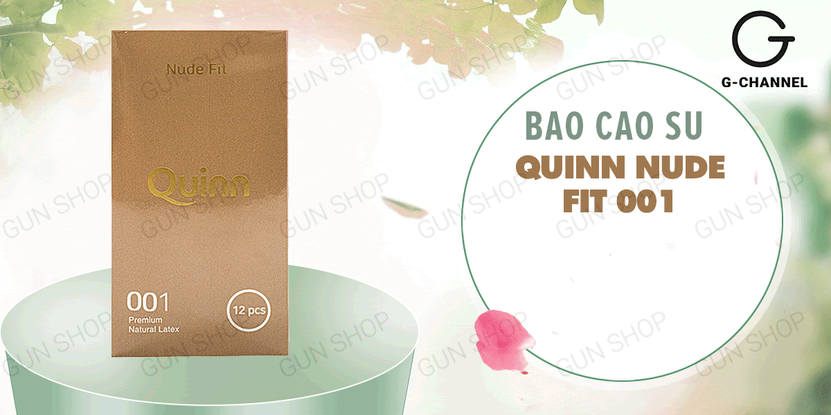 Bao cao su Quinn Nude Fit siêu mỏng chống tuột hộp 12 cái Bao cao su Quinn Nude Fit siêu mỏng chống tuột hộp 12 cái