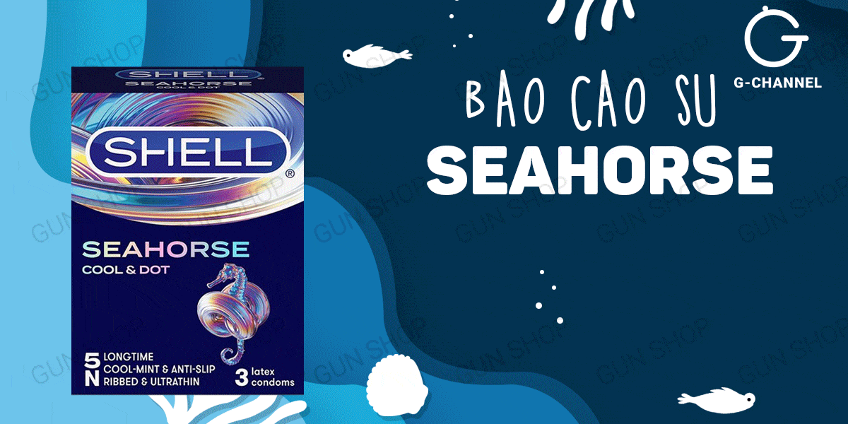 Bao cao su Shell Seahorse kéo dài thời gian đa tính năng, hộp 3 cái tiện lợi Bao cao su Shell Seahorse kéo dài thời gian đa tính năng, hộp 3 cái tiện lợi