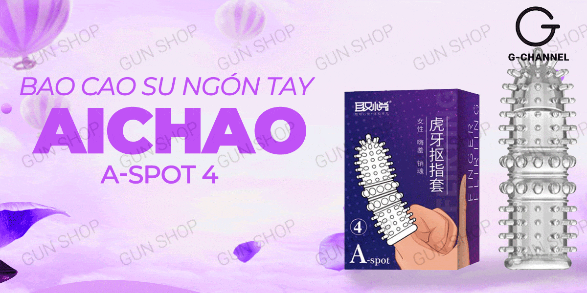 Bao cao su ngón tay Aichao A-spot 4 gai lớn hộp 1 cái trải nghiệm mới Bao cao su ngón tay Aichao A-spot 4 gai lớn hộp 1 cái trải nghiệm mới