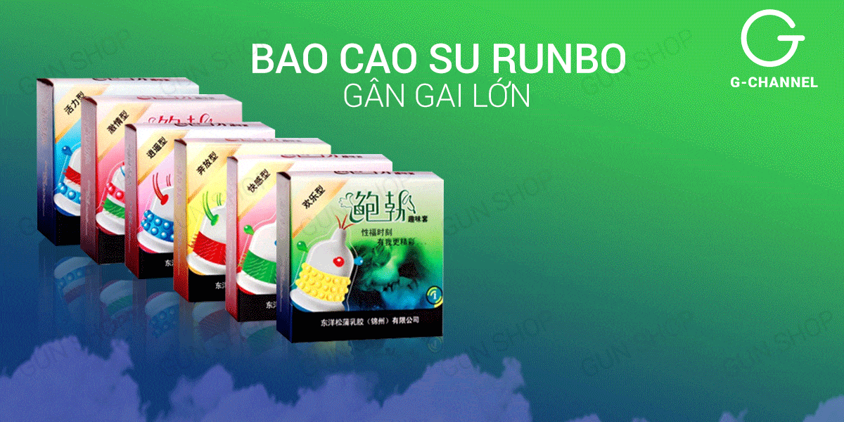Bộ 3 hộp bao cao su Runbo gân gai lớn cảm giác kích thích mạnh Bộ 3 hộp bao cao su Runbo gân gai lớn cảm giác kích thích mạnh