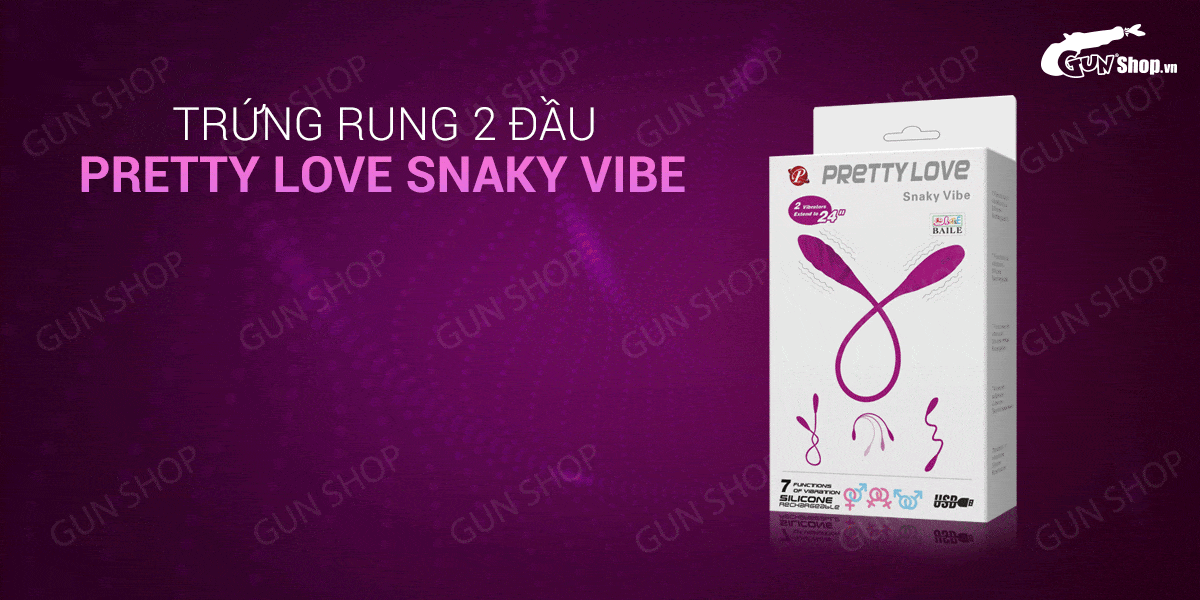 Trứng rung Pretty Love Snaky Vibe 2 đầu 7 chế độ sạc tiện Trứng rung Pretty Love Snaky Vibe 2 đầu 7 chế độ sạc tiện