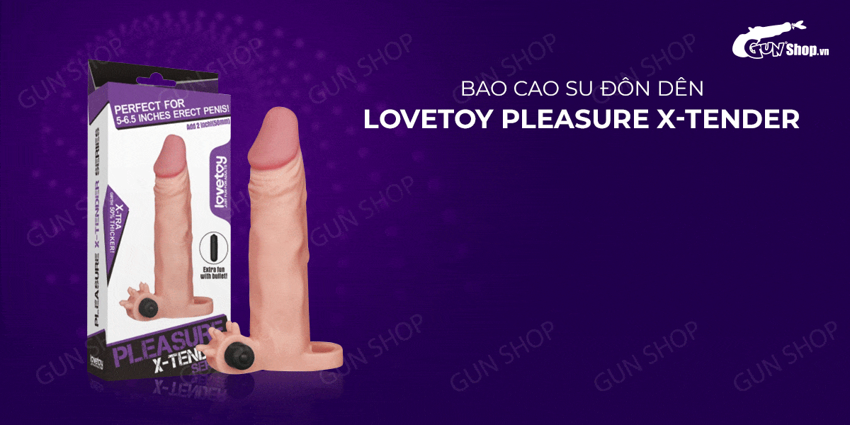 Bao cao su đôn dên Lovetoy Pleasure X-Tender tăng kích thước rung mạnh Bao cao su đôn dên Lovetoy Pleasure X-Tender tăng kích thước rung mạnh