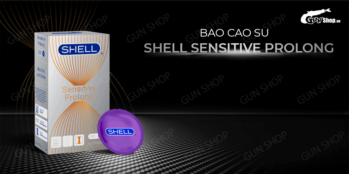Bao cao su Shell Sensitive Prolong siêu mỏng 0.03mm kéo dài thời gian Bao cao su Shell Sensitive Prolong siêu mỏng 0.03mm kéo dài thời gian