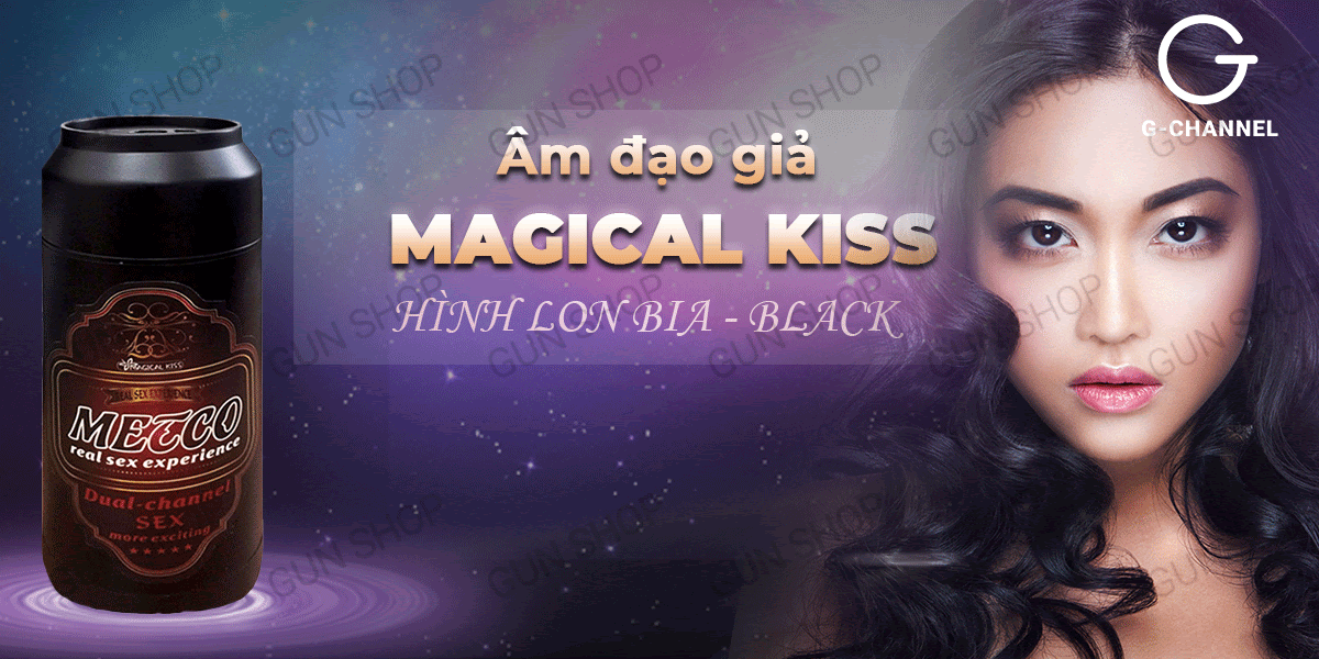 Âm đạo giả ngụy trang lon bia Magical Kiss Black tinh tế Âm đạo giả ngụy trang lon bia Magical Kiss Black tinh tế
