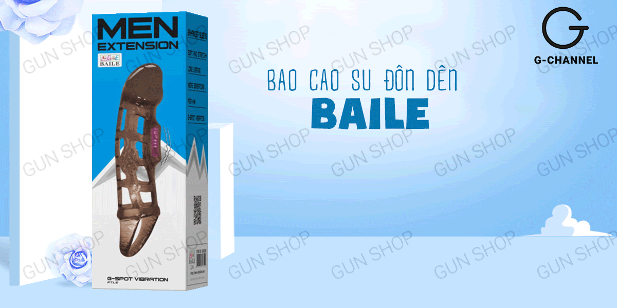 Bao cao su đôn dên lưới dây đeo Baile màu đen tăng kích thước thật Bao cao su đôn dên lưới dây đeo Baile màu đen tăng kích thước thật