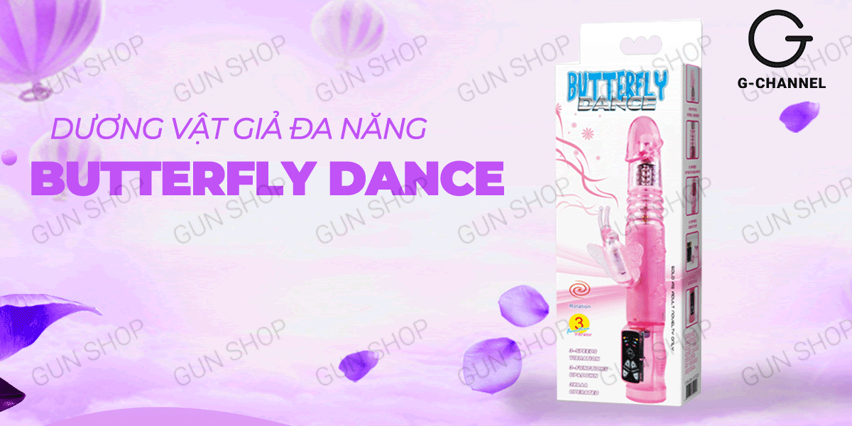 Dương vật giả Butterfly Dance rung thụt xoay 3 chế độ dùng pin Dương vật giả Butterfly Dance rung thụt xoay 3 chế độ dùng pin
