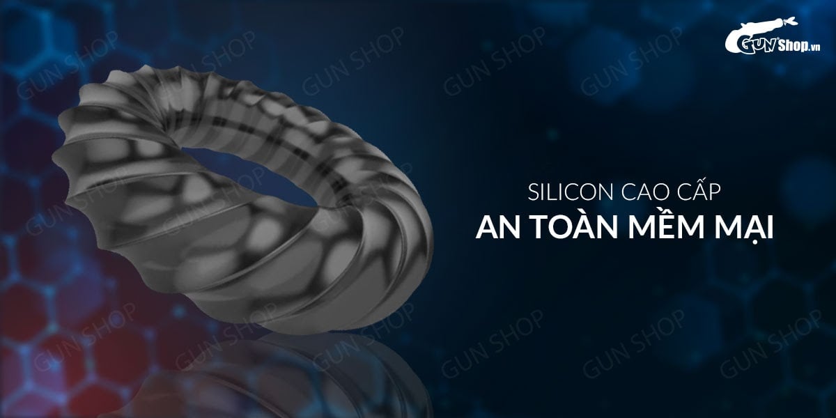 Vòng đeo dương vật kéo dài thời gian Cock Ring đen 3D siêu bền Vòng đeo dương vật kéo dài thời gian Cock Ring đen 3D siêu bền