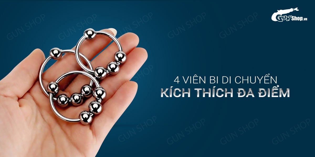 Vòng đeo dương vật inox 4 bi kéo dài thời gian quan hệ hỗ trợ sinh lý nam Vòng đeo dương vật inox 4 bi kéo dài thời gian quan hệ hỗ trợ sinh lý nam