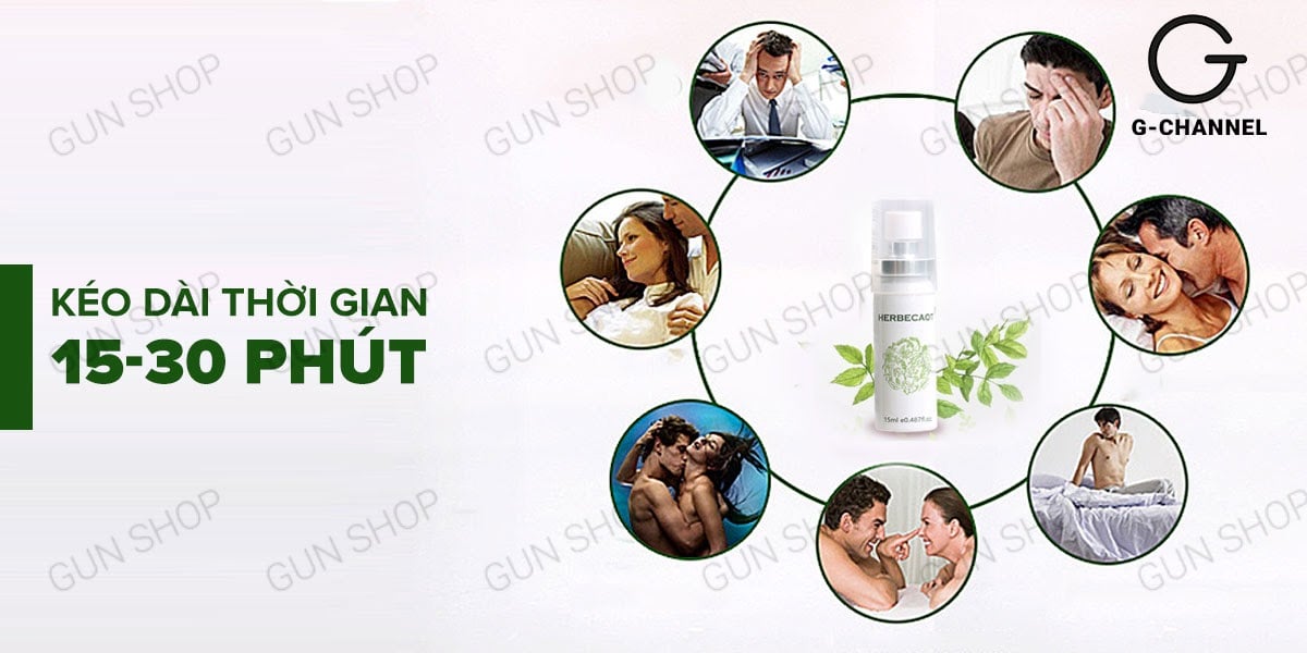 Chai xịt Đài Loan Herbecaot kéo dài thời gian quan hệ 15ml an toàn Chai xịt Đài Loan Herbecaot kéo dài thời gian quan hệ 15ml an toàn