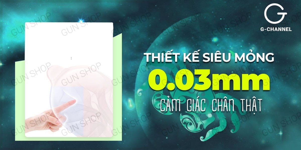 Bao cao su Ropockon cung Cự Giải siêu mỏng 0.03mm hương dâu hộp 12 cái Bao cao su Ropockon cung Cự Giải siêu mỏng 0.03mm hương dâu hộp 12 cái