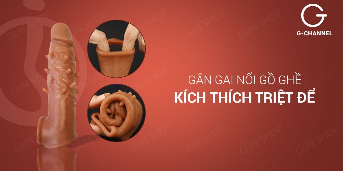 Bao cao su đôn dên Jiuai gai nổi kích thước tăng 3-5cm hiệu quả Bao cao su đôn dên Jiuai gai nổi kích thước tăng 3-5cm hiệu quả