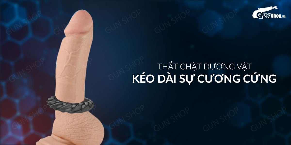 Vòng đeo dương vật kéo dài thời gian Cock Ring đen 3D siêu bền Vòng đeo dương vật kéo dài thời gian Cock Ring đen 3D siêu bền