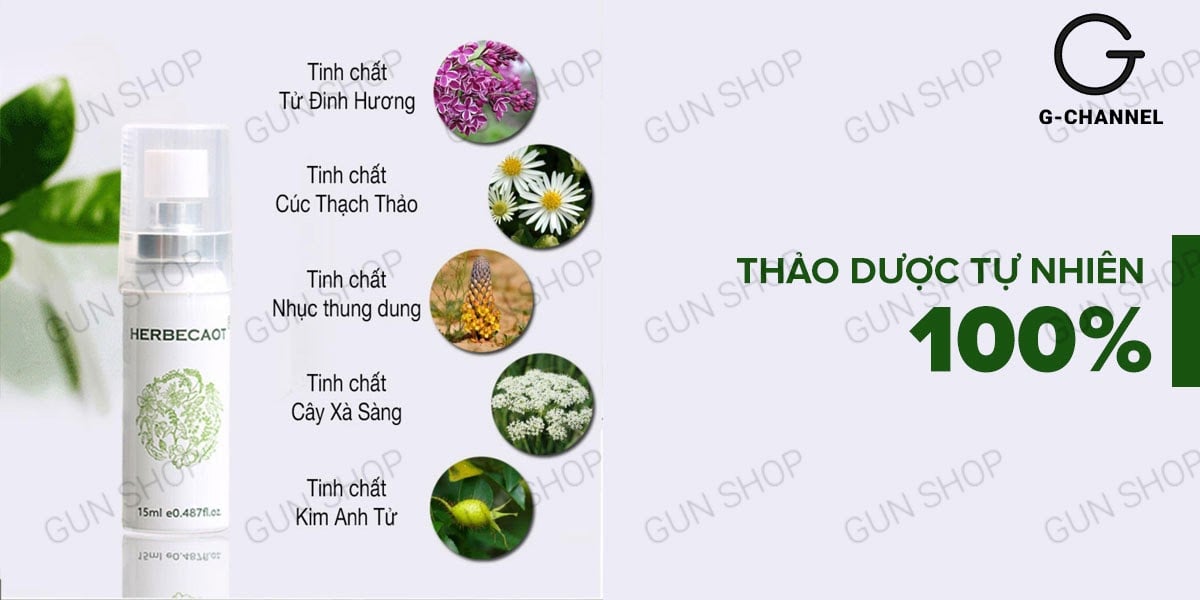 Chai xịt Đài Loan Herbecaot kéo dài thời gian quan hệ 15ml an toàn Chai xịt Đài Loan Herbecaot kéo dài thời gian quan hệ 15ml an toàn
