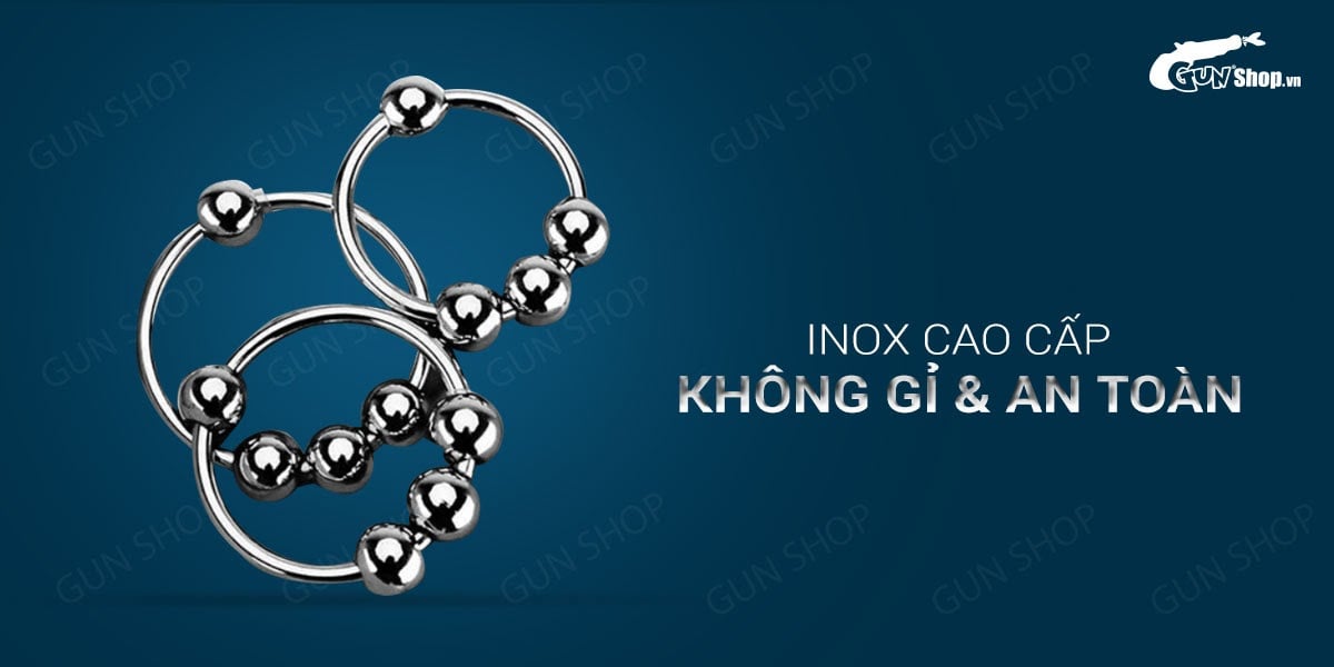 Vòng đeo dương vật inox 4 bi kéo dài thời gian quan hệ hỗ trợ sinh lý nam Vòng đeo dương vật inox 4 bi kéo dài thời gian quan hệ hỗ trợ sinh lý nam