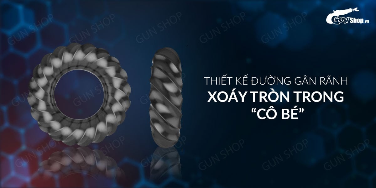 Vòng đeo dương vật kéo dài thời gian Cock Ring đen 3D siêu bền Vòng đeo dương vật kéo dài thời gian Cock Ring đen 3D siêu bền