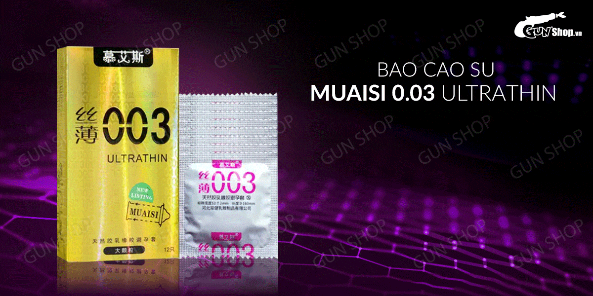 Bao cao su Muaisi 0.03 Ultrathin vàng siêu mỏng có hạt chống trơn trượt tốt Bao cao su Muaisi 0.03 Ultrathin vàng siêu mỏng có hạt chống trơn trượt tốt