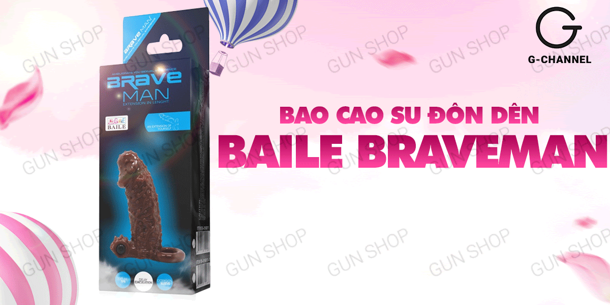Bao cao su đôn dên rung Baile Braveman điểm nổi pin mạnh Bao cao su đôn dên rung Baile Braveman điểm nổi pin mạnh