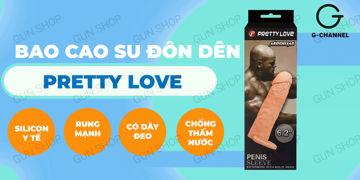 Bao cao su đôn dên Pretty Love Medium 6.2 gân gai tăng kích thước vừa vặn Bao cao su đôn dên Pretty Love Medium 6.2 gân gai tăng kích thước vừa vặn