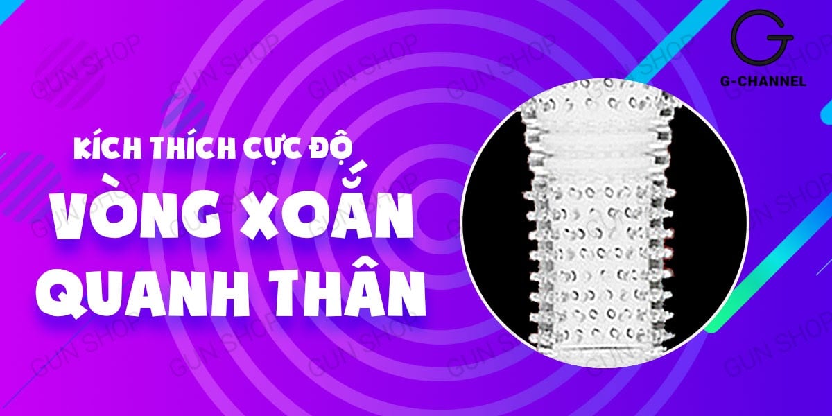 Bao cao su đôn dên rung tăng kích thước Aichao 13.5cm gai nổi Bao cao su đôn dên rung tăng kích thước Aichao 13.5cm gai nổi