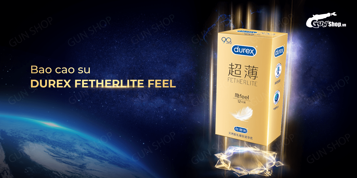 Bao cao su Durex Fetherlite Feel siêu mỏng gel bôi trơn hộp 12 Bao cao su Durex Fetherlite Feel siêu mỏng gel bôi trơn hộp 12