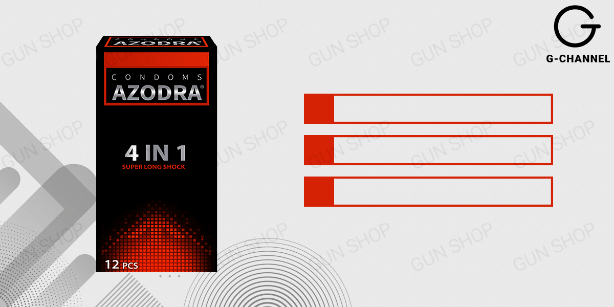 Bao cao su Azodra 4 in 1 kéo dài thời gian hộp 12 cái Malaysia Bao cao su Azodra 4 in 1 kéo dài thời gian hộp 12 cái Malaysia