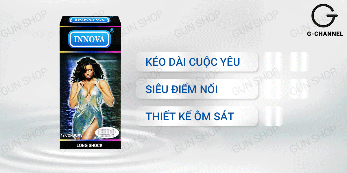 Bao cao su Innova Đen gân gai kéo dài thời gian hộp 12 cái nam giới Bao cao su Innova Đen gân gai kéo dài thời gian hộp 12 cái nam giới