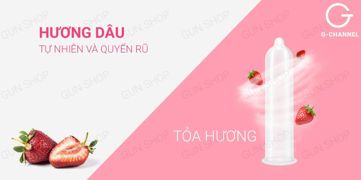 Bao cao su Nakanishi siêu mỏng 0.03mm hương dâu hộp 4 cái Bao cao su Nakanishi siêu mỏng 0.03mm hương dâu hộp 4 cái