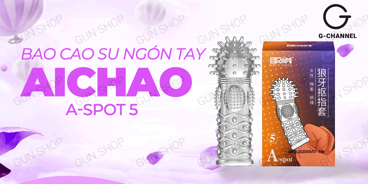 Bao cao su ngón tay Aichao A-spot 5 gai nổi lớn kích thích cực đỉnh Bao cao su ngón tay Aichao A-spot 5 gai nổi lớn kích thích cực đỉnh
