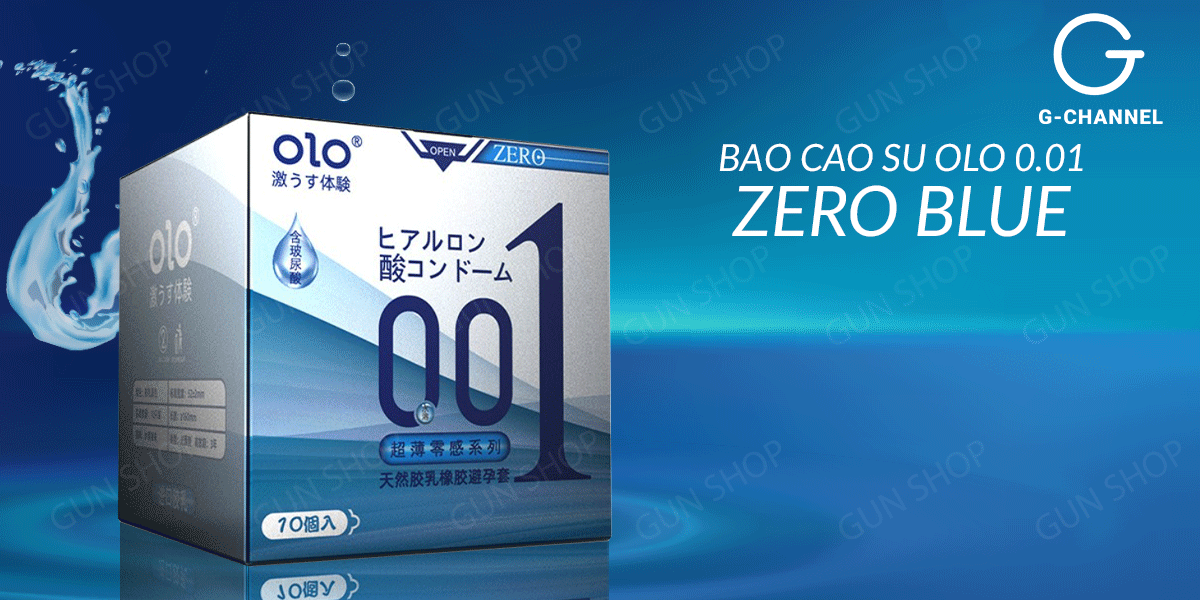Bao cao su OLO 0.01 Zero Blue siêu mỏng gel bôi trơn nhiều, hộp 10 cái giá tốt Bao cao su OLO 0.01 Zero Blue siêu mỏng gel bôi trơn nhiều, hộp 10 cái giá tốt