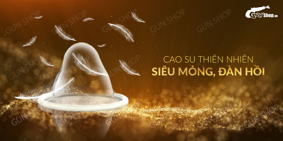 Bao cao su OLO 0.01 Vàng siêu mỏng gân gai hộp 10 cái Bao cao su OLO 0.01 Vàng siêu mỏng gân gai hộp 10 cái