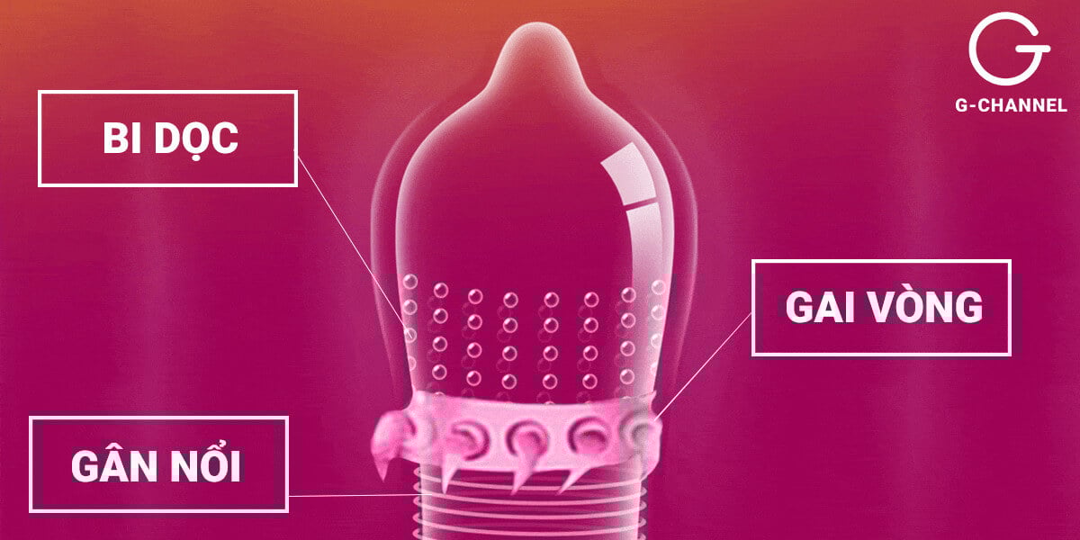 Bao cao su Super Gold gân gai siêu lớn hộp 2 cái tăng khoái cảm Bao cao su Super Gold gân gai siêu lớn hộp 2 cái tăng khoái cảm