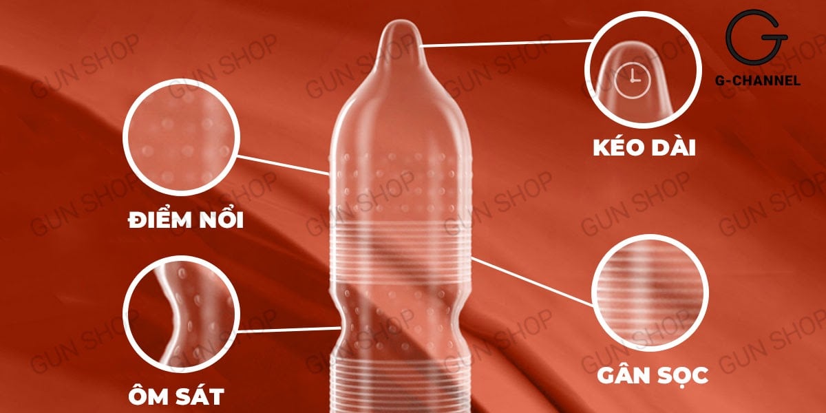 Bao cao su Toshiro Long Shock 4in1 kéo dài thời gian Thái Lan Bao cao su Toshiro Long Shock 4in1 kéo dài thời gian Thái Lan