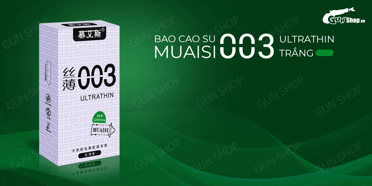 Bao cao su Muaisi 0.03 Ultrathin trắng siêu mỏng siêu mềm thoải mái Bao cao su Muaisi 0.03 Ultrathin trắng siêu mỏng siêu mềm thoải mái