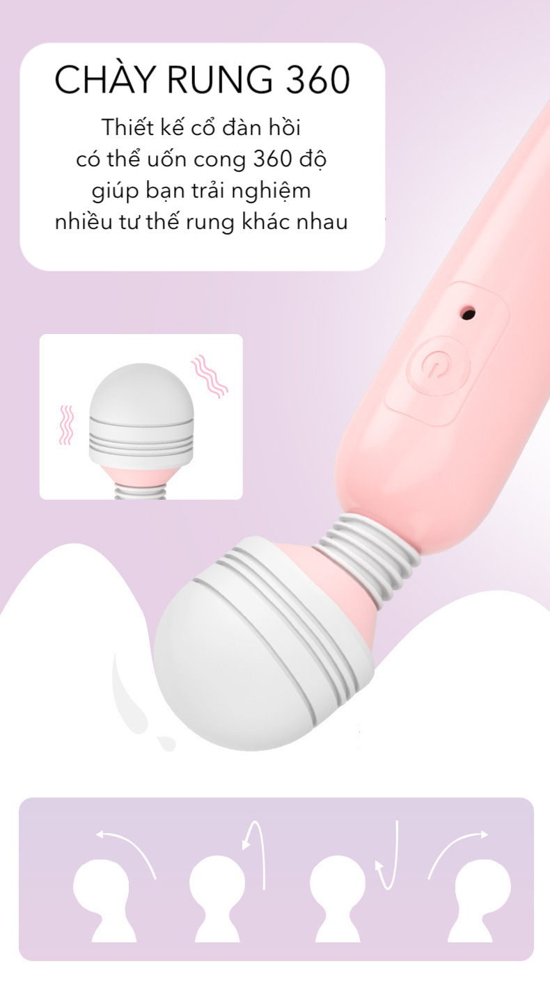 Chày rung Lilo không dây sạc USB xoay 360 độ massage điểm G giá rẻ Chày rung Lilo không dây sạc USB xoay 360 độ massage điểm G giá rẻ