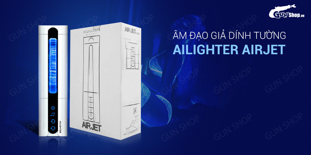 Âm đạo giả Ailighter Airjet rung dính tường đa chế độ sạc điện Âm đạo giả Ailighter Airjet rung dính tường đa chế độ sạc điện