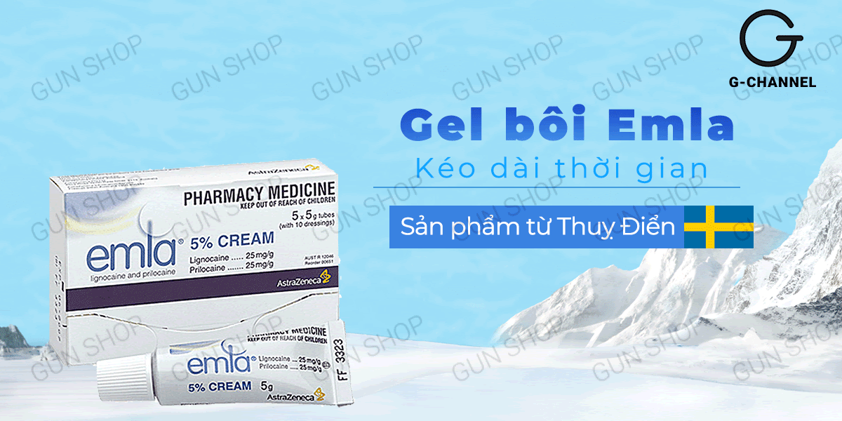 Gel bôi Emla Cream 5% chống xuất tinh sớm thụy điển nhỏ gọn Gel bôi Emla Cream 5% chống xuất tinh sớm thụy điển nhỏ gọn