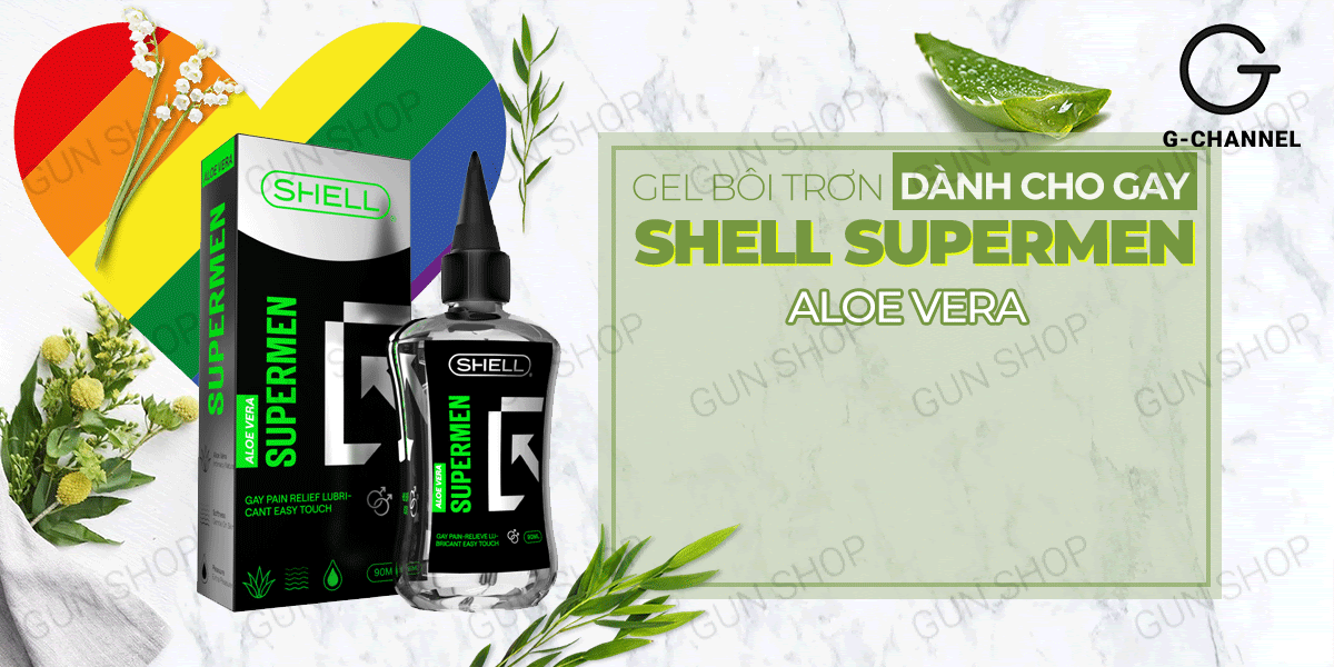 Gel bôi trơn hậu môn Shell Supermen lô hội 90ml, giảm đau rát an toàn Gel bôi trơn hậu môn Shell Supermen lô hội 90ml, giảm đau rát an toàn
