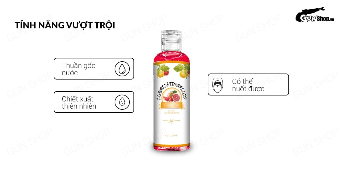 Gel bôi trơn hương bưởi Boyafei Grapefruit 200ml mềm mịn lâu trơn Gel bôi trơn hương bưởi Boyafei Grapefruit 200ml mềm mịn lâu trơn