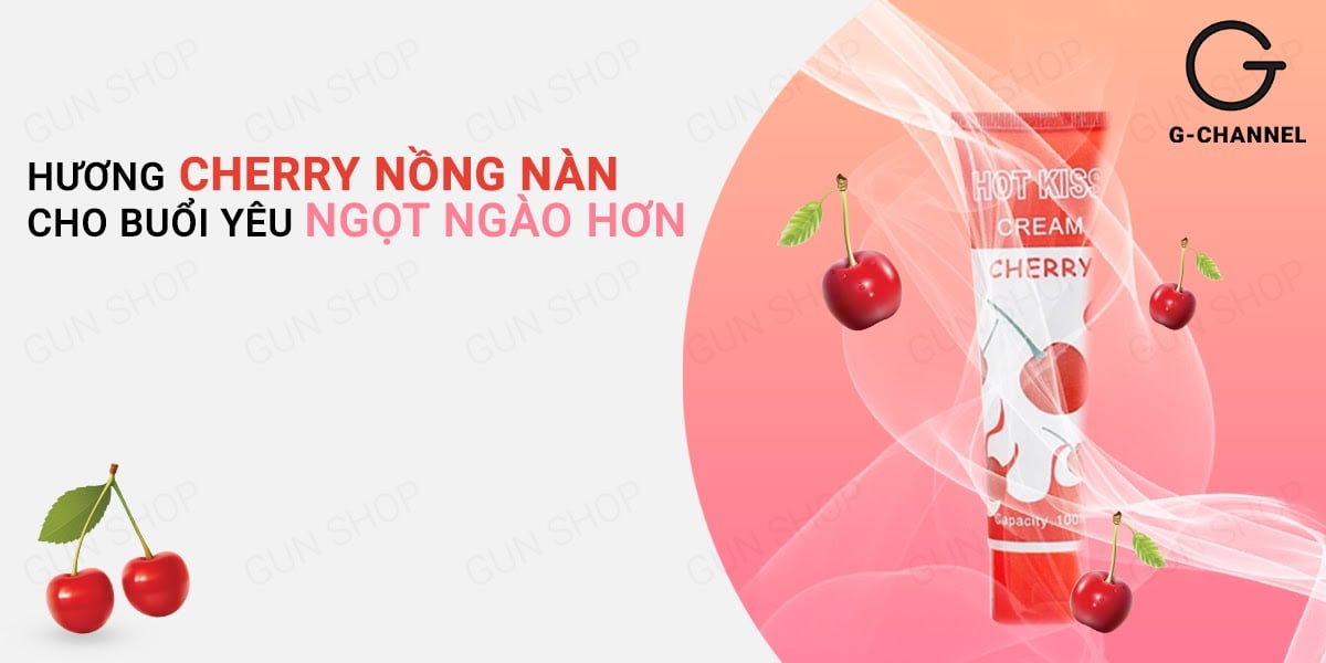 Gel bôi trơn Hot Kiss hương cherry quyến rũ tăng hưng phấn 100ml Gel bôi trơn Hot Kiss hương cherry quyến rũ tăng hưng phấn 100ml