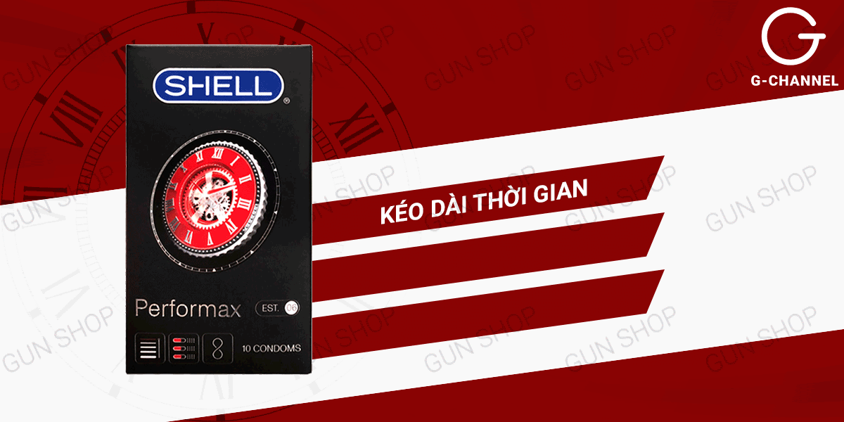Bao cao su Shell Performax 6 in 1 kéo dài thời gian Hàn Quốc Bao cao su Shell Performax 6 in 1 kéo dài thời gian Hàn Quốc