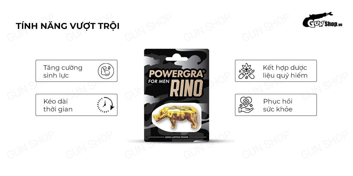 Viên uống Powergra For Men Rino phục hồi sinh lý kéo dài thời gian nam Viên uống Powergra For Men Rino phục hồi sinh lý kéo dài thời gian nam
