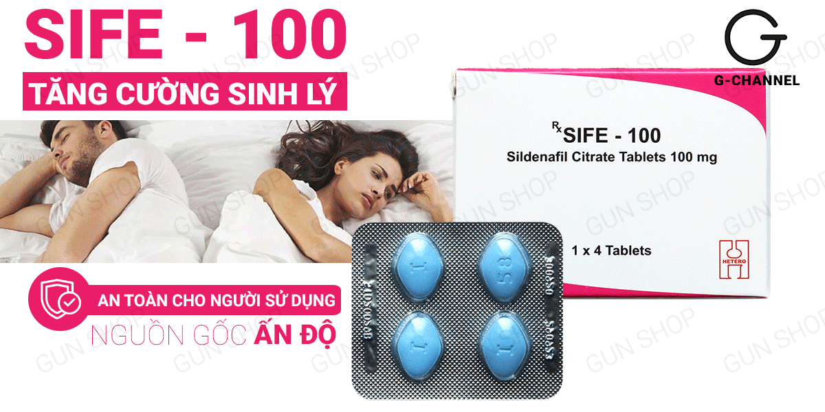 Viên uống hỗ trợ cương dương tăng sinh lý nam Sife 100 hộp 4 Viên uống hỗ trợ cương dương tăng sinh lý nam Sife 100 hộp 4