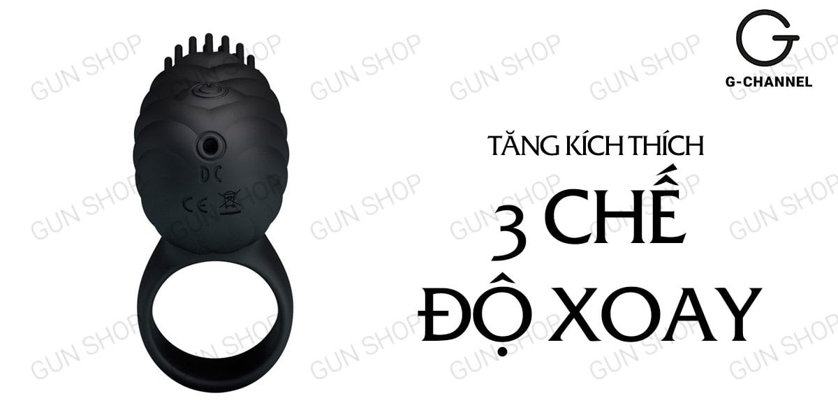 Vòng rung xoay 3 chế độ tăng khoái cảm chống nước Pretty Love Hedda Vòng rung xoay 3 chế độ tăng khoái cảm chống nước Pretty Love Hedda